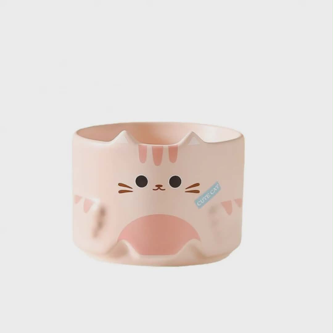 Ensemble de Tasses à Café Empilables Chats Mignons (300 ml) - Design Kawaii et Pratique - Cadeau Original