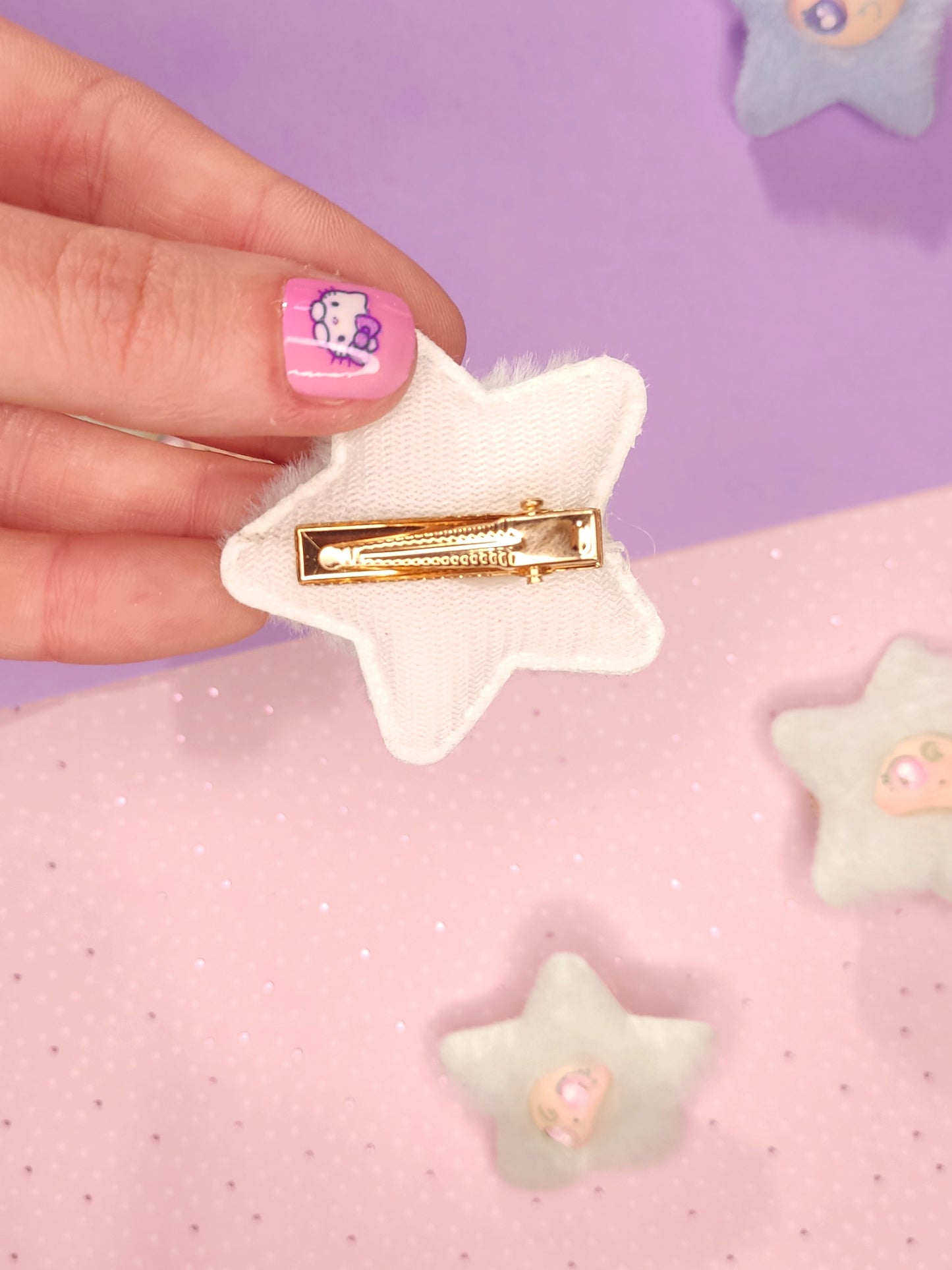 Barrette Flouffy Étoile Verte Kawaii | Accessoire Cheveux Mignon & Original