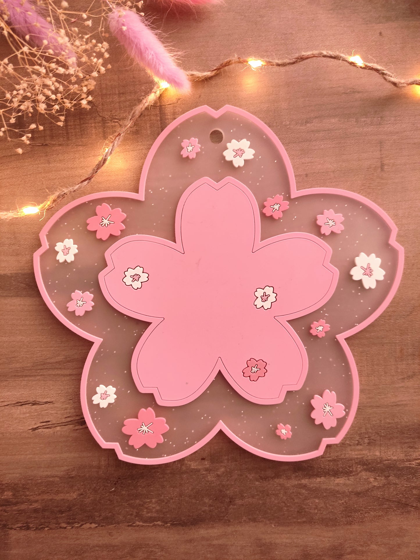 Dessous de verre Sakura -  motif fleurs de cerisier japonaises, style pastel, kawaii et anti-dérapant