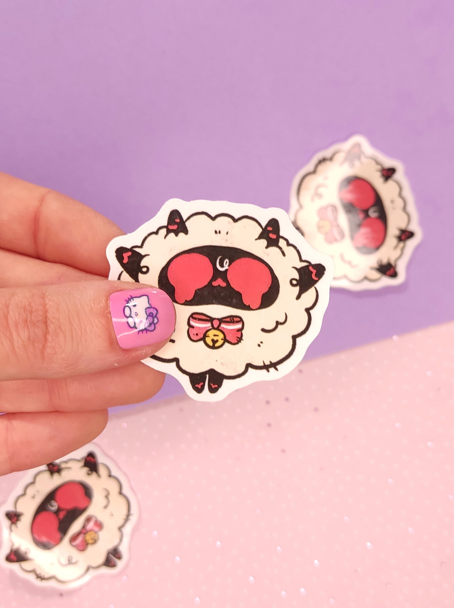 Sticker Vinyle Brillant Flouffy Cursed | Doppelgänger Maudit | Sticker Kawaii Gothique Ada Stationery