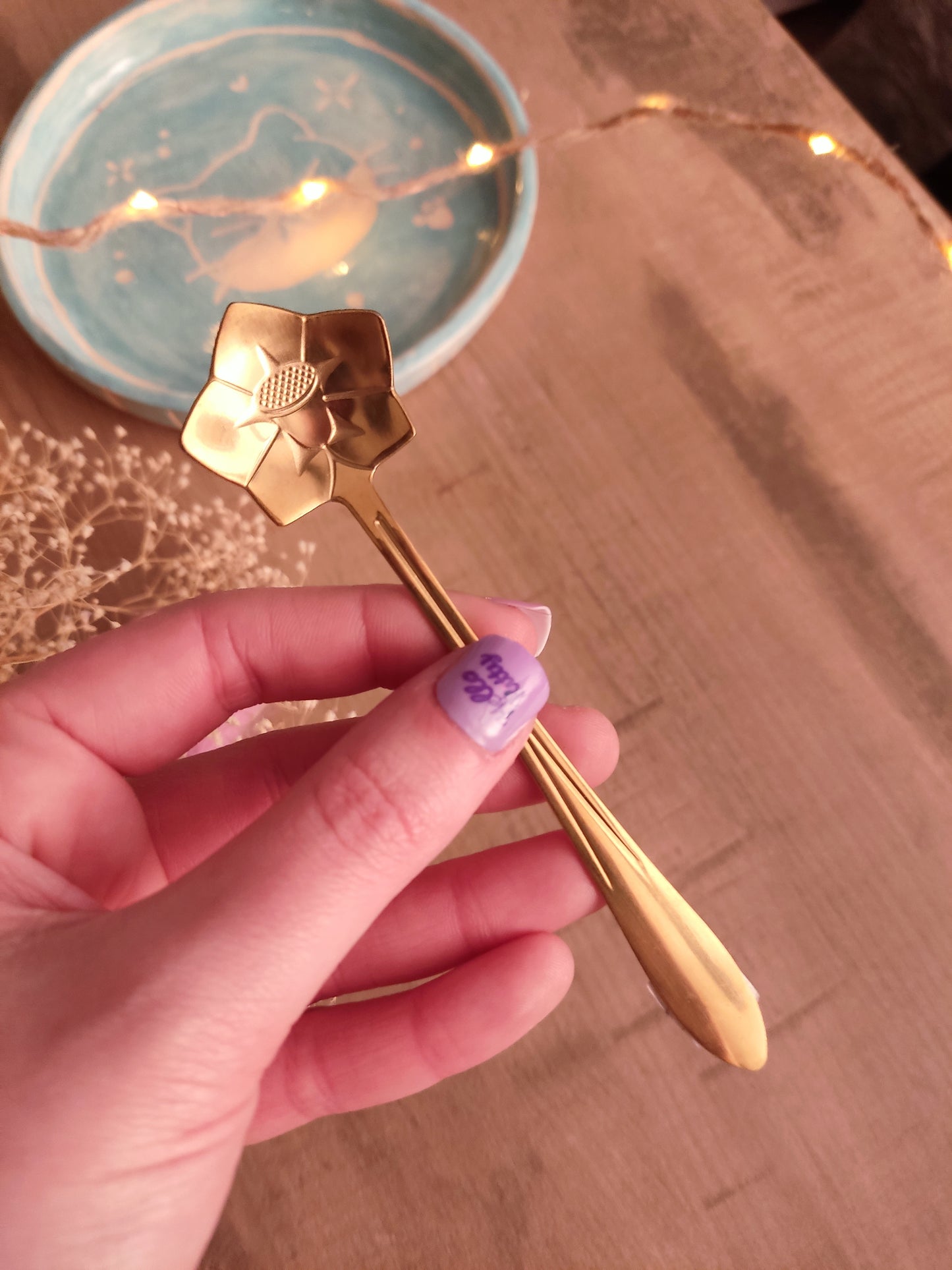 Cuillère en Forme de Fleur | Dorée | Acier Inoxydable