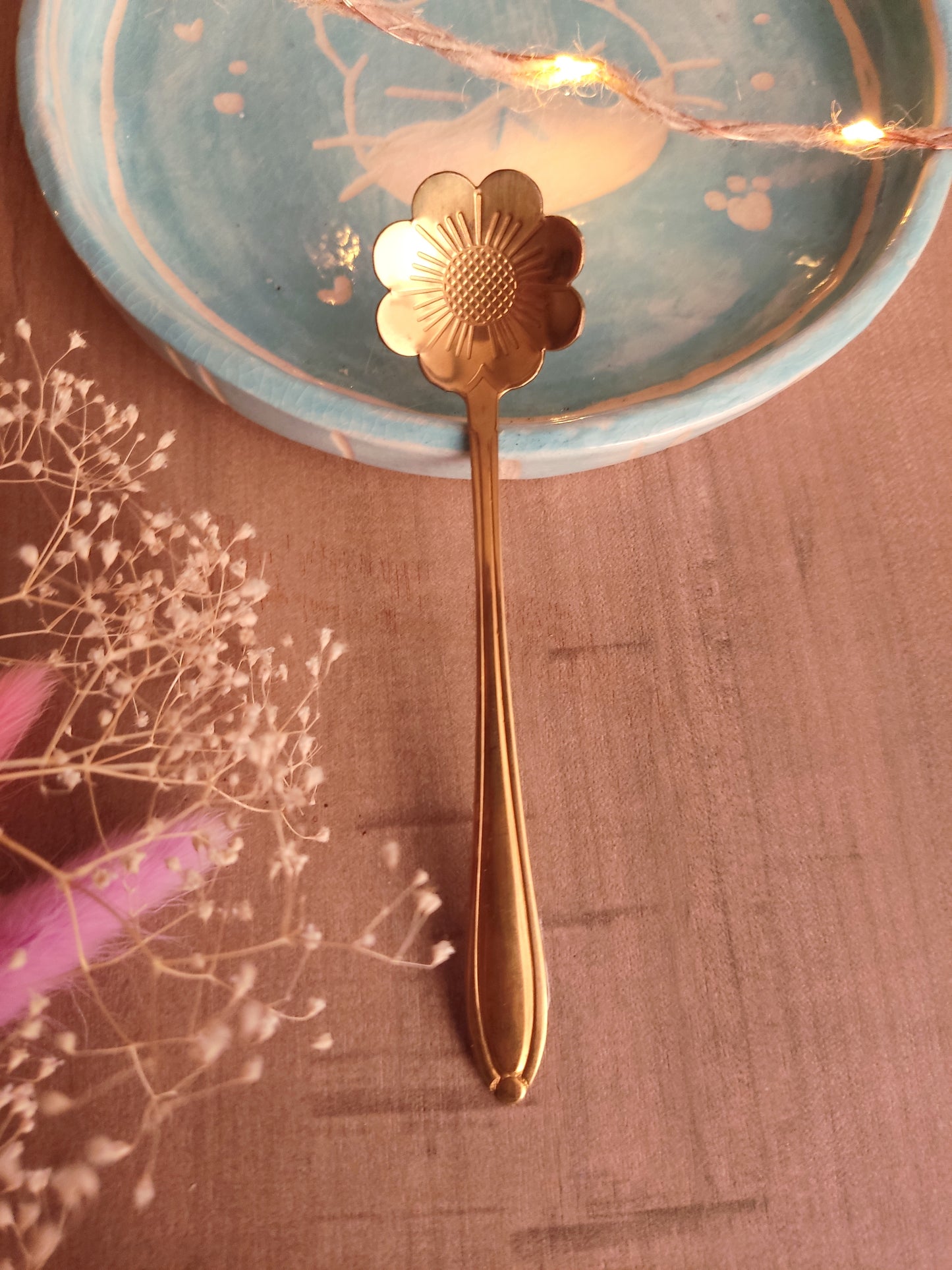 Cuillère en Forme de Fleur | Dorée | Acier Inoxydable