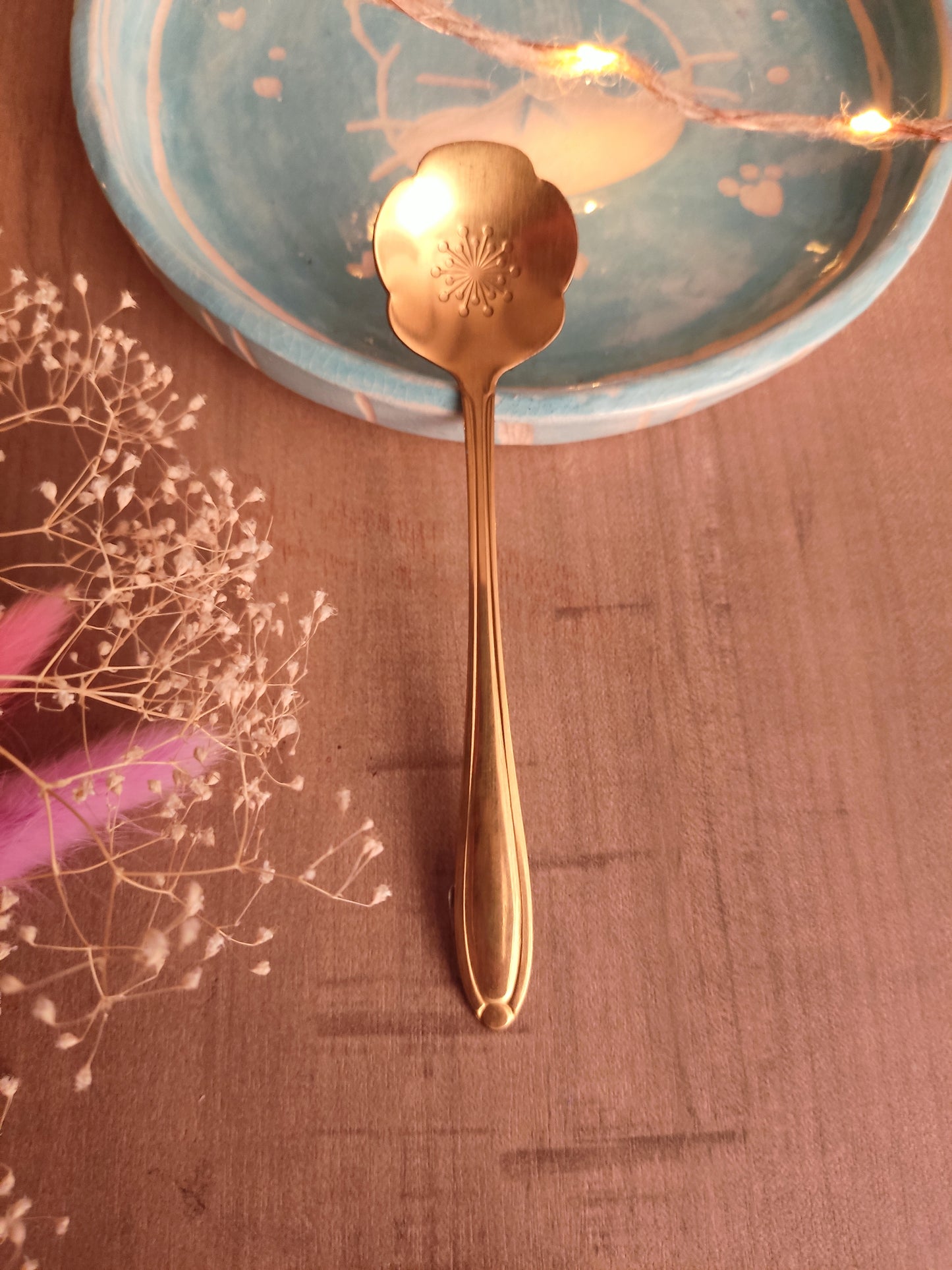 Cuillère en Forme de Fleur | Dorée | Acier Inoxydable