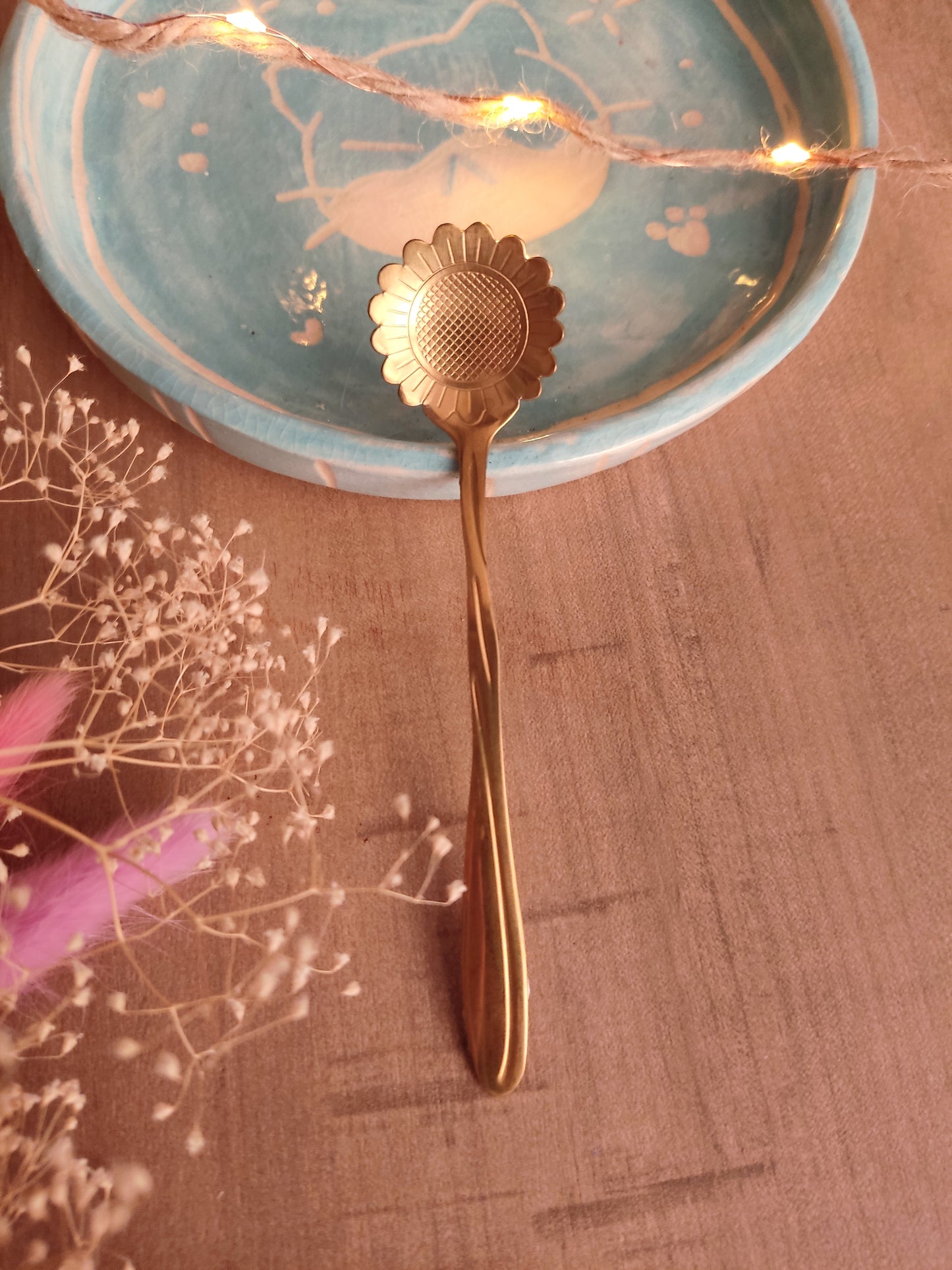 Cuillère en Forme de Fleur | Dorée | Acier Inoxydable