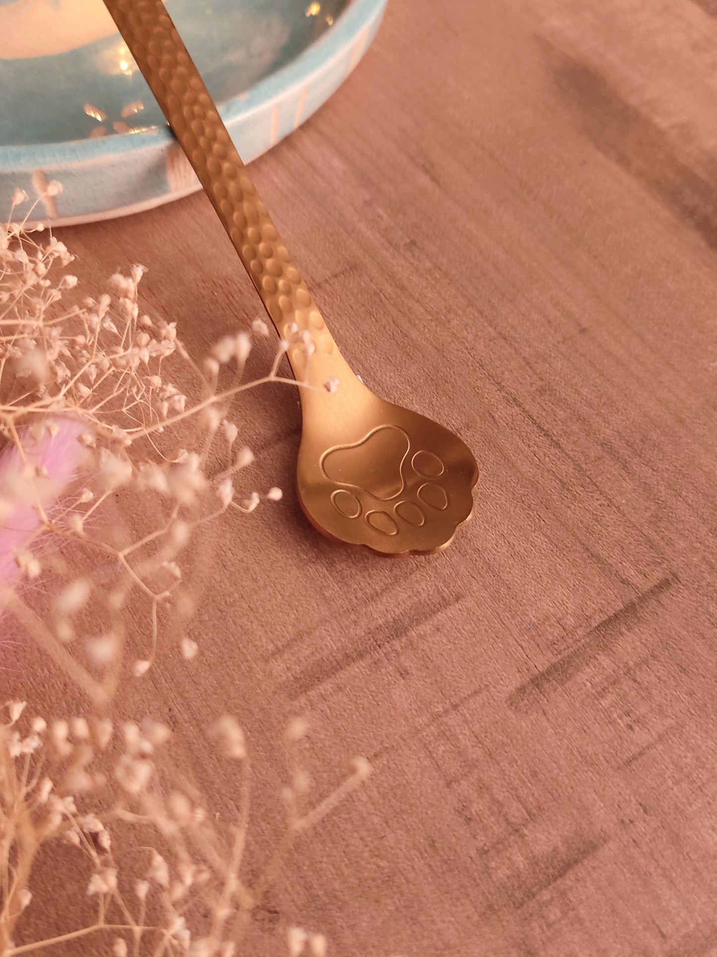 Cuillère à Thé/Café Patte de Chat | Or | Acier Inoxydable | Design Kawaii