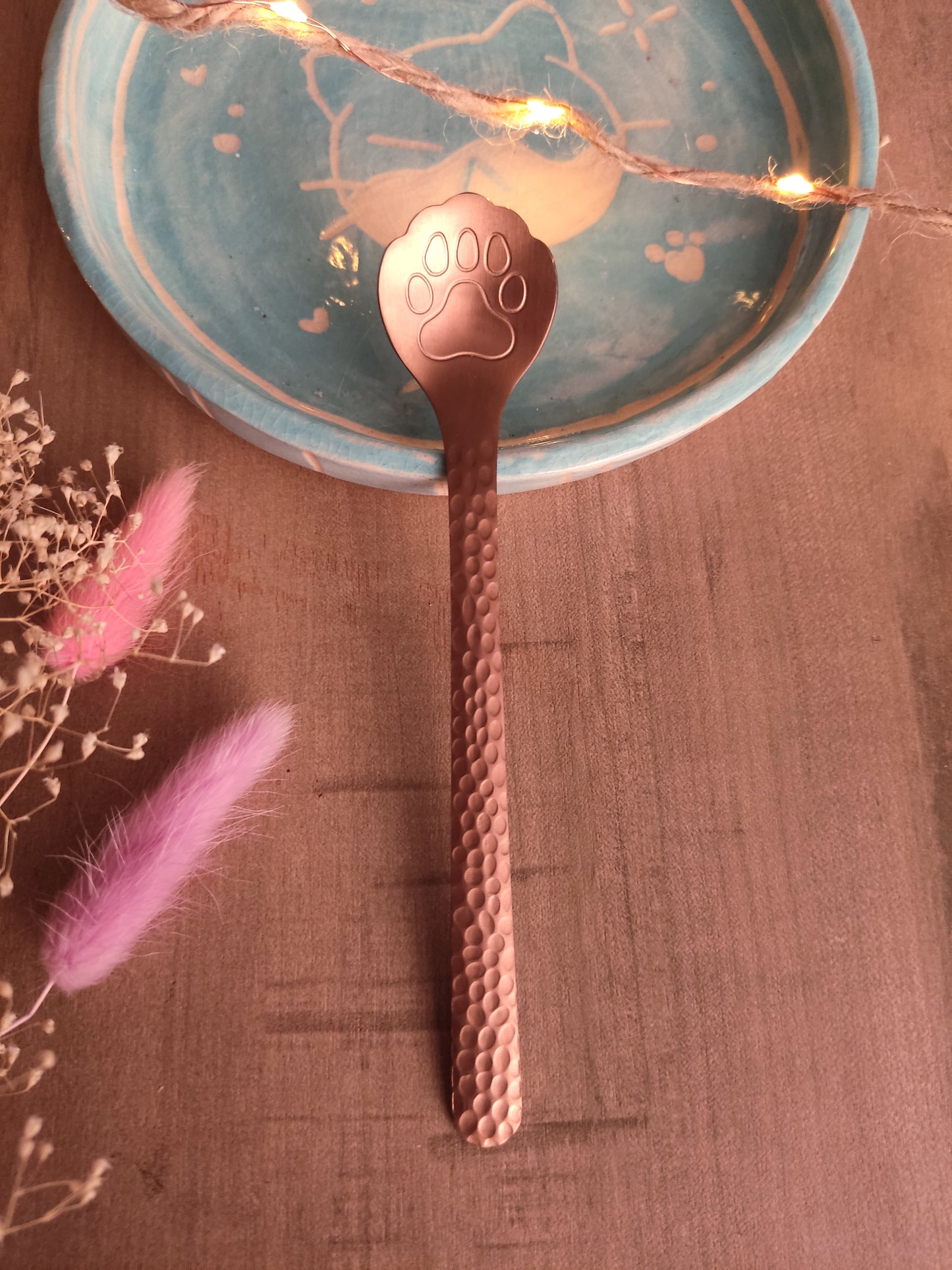 Cuillère en Forme de Patte de Chat | Rose Dorée