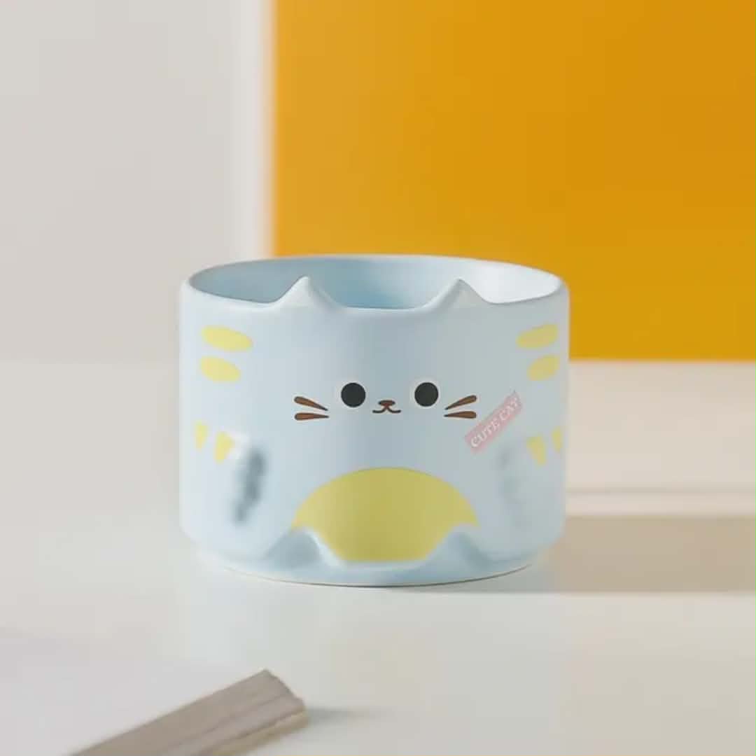 Ensemble de Tasses à Café Empilables Chats Mignons (300 ml) - Design Kawaii et Pratique - Cadeau Original