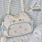 Sac Ita-Bag Blanc Ange Chat Harajuku Y2K | Sac à Main Kawaii Personnalisable pour Pins & Peluches