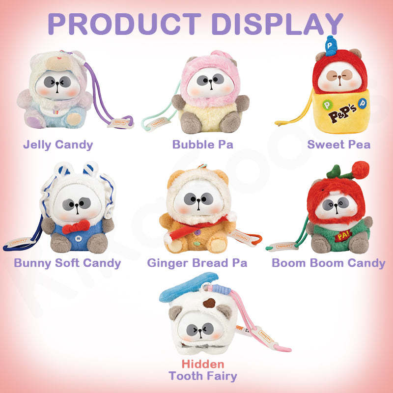 Blind Boxes Mr Pa - Porte-clés Panda Candy - Peluche Mystère Kawaii - Collection Thème Bonbons