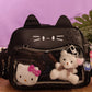 Sac Ita-Bag noir Chat Harajuku Y2K | Sac à Main Kawaii Personnalisable pour Pins & Peluches