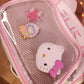 Sac Ita-Bag blanc et rose Chat Harajuku Y2K | Sac à Main Kawaii Personnalisable pour Pins & Peluches