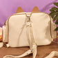 Sac Ita-Bag Beige et marron Chat Harajuku Y2K | Sac à Main Kawaii Personnalisable pour Pins & Peluches
