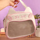 Sac Ita-Bag blanc et rose Chat Harajuku Y2K | Sac à Main Kawaii Personnalisable pour Pins & Peluches