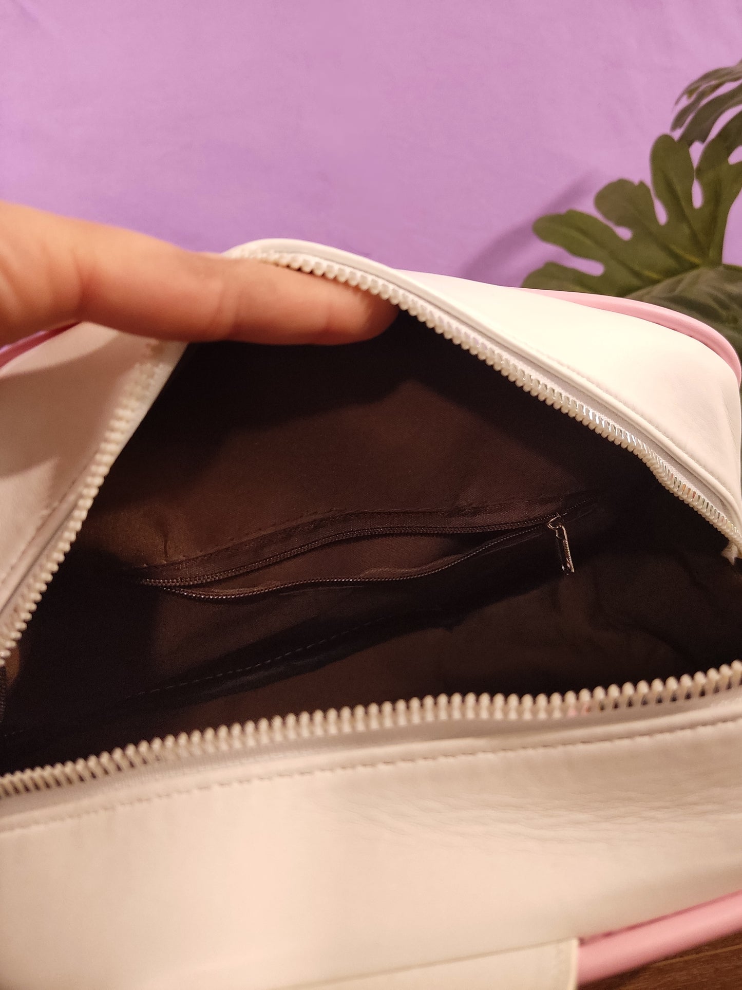 Sac Ita-Bag blanc et rose Chat Harajuku Y2K | Sac à Main Kawaii Personnalisable pour Pins & Peluches