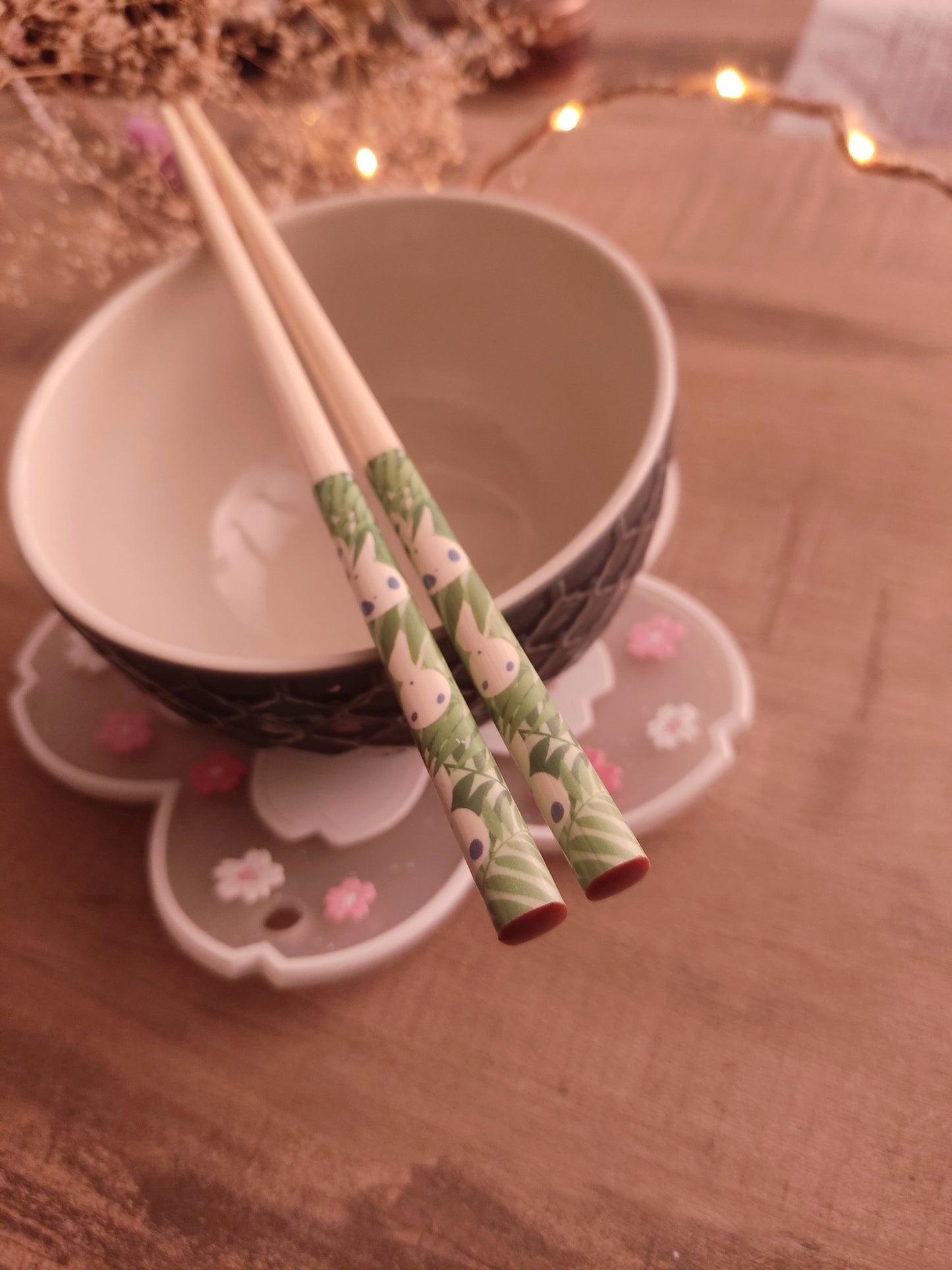 Baguettes Kodama Esprits de la Forêt | Princesse Mononoke | Baguettes de Repas Japonaises | Cadeau Studio Ghibli