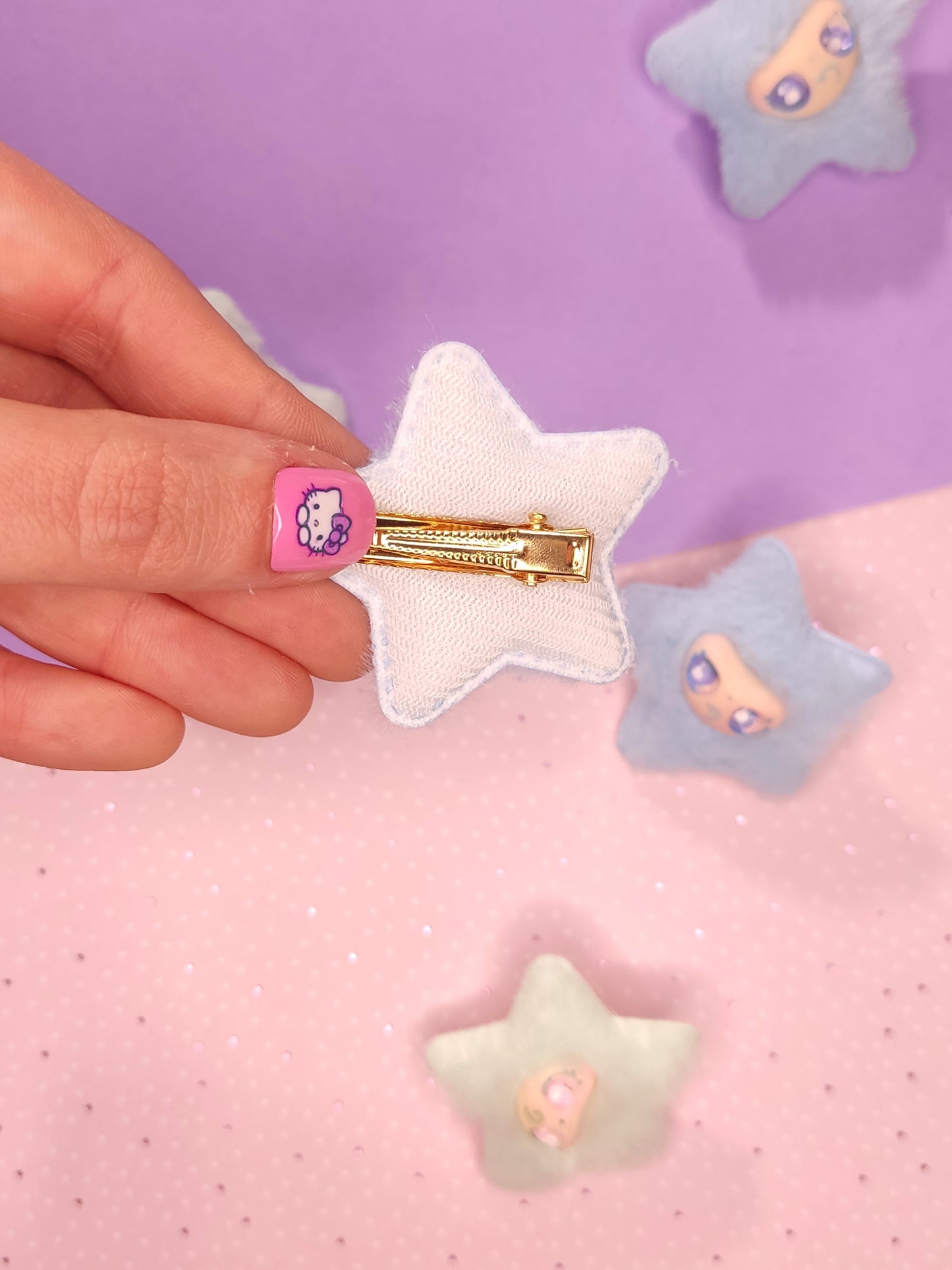 Barrette Flouffy Étoile Bleue Kawaii | Accessoire Cheveux Mignon & Original