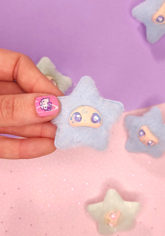 Barrette Flouffy Étoile Bleue Kawaii | Accessoire Cheveux Mignon & Original