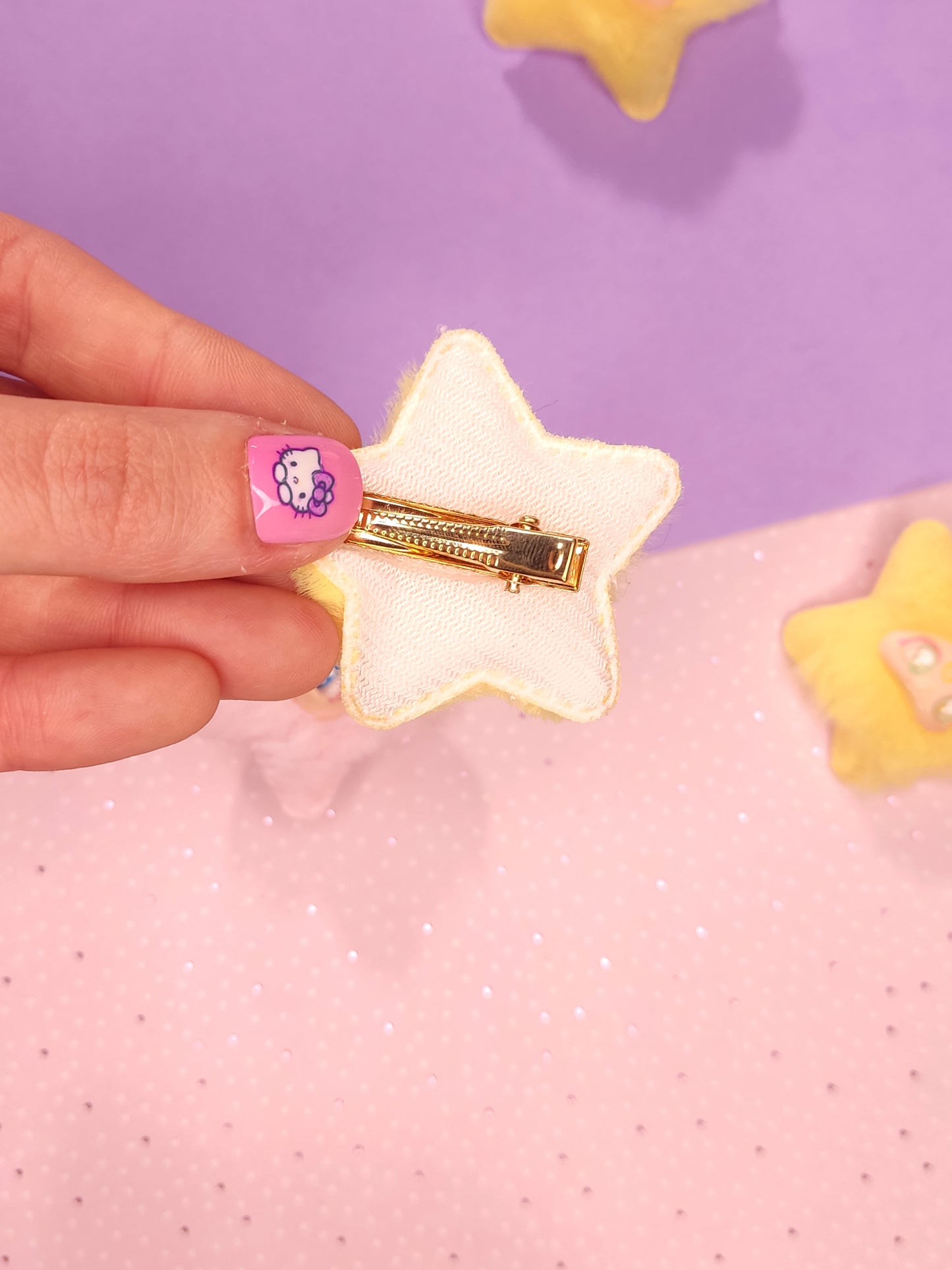 Barrette Flouffy Étoile Jaune Kawaii | Accessoire Cheveux Mignon & Original