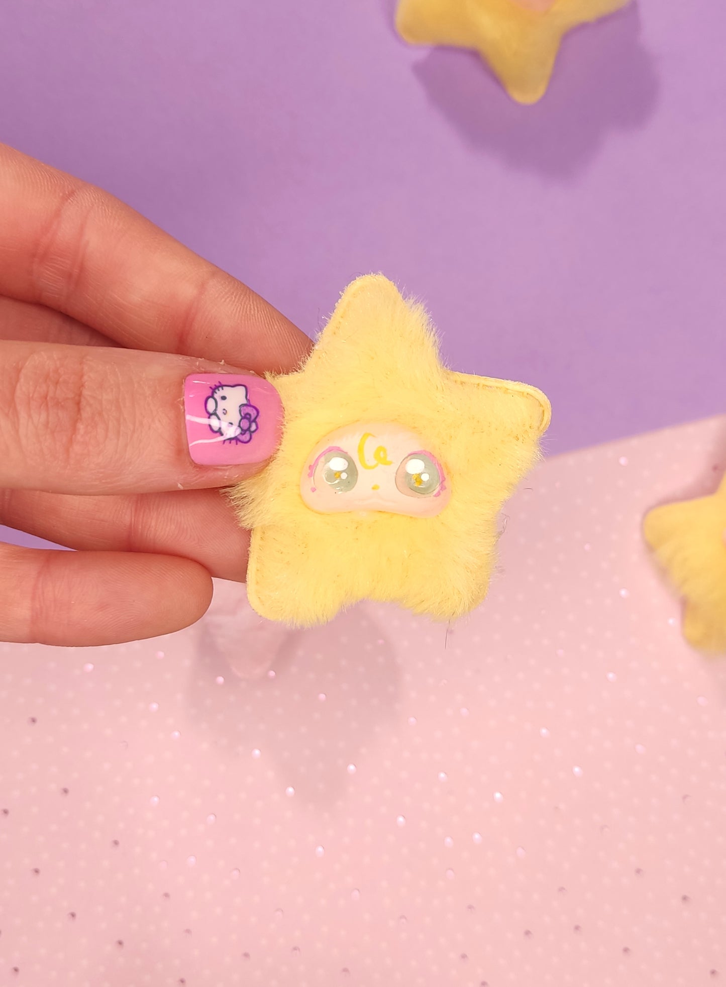 Barrette Flouffy Étoile Jaune Kawaii | Accessoire Cheveux Mignon & Original
