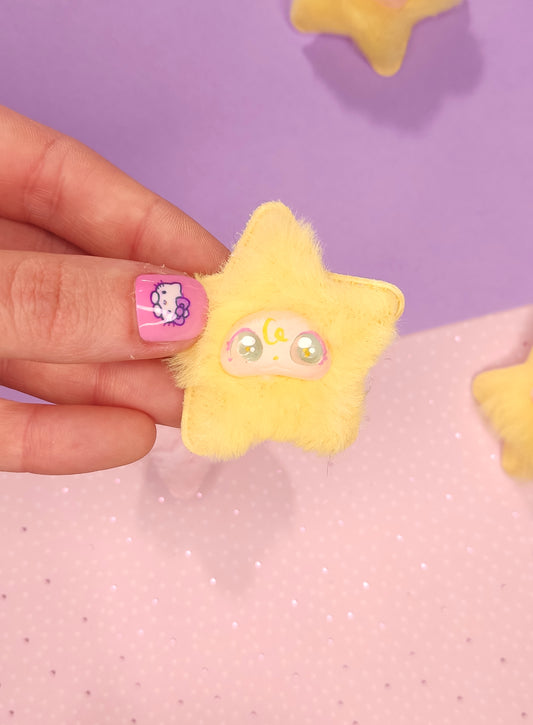 Barrette Flouffy Étoile Jaune Kawaii | Accessoire Cheveux Mignon & Original