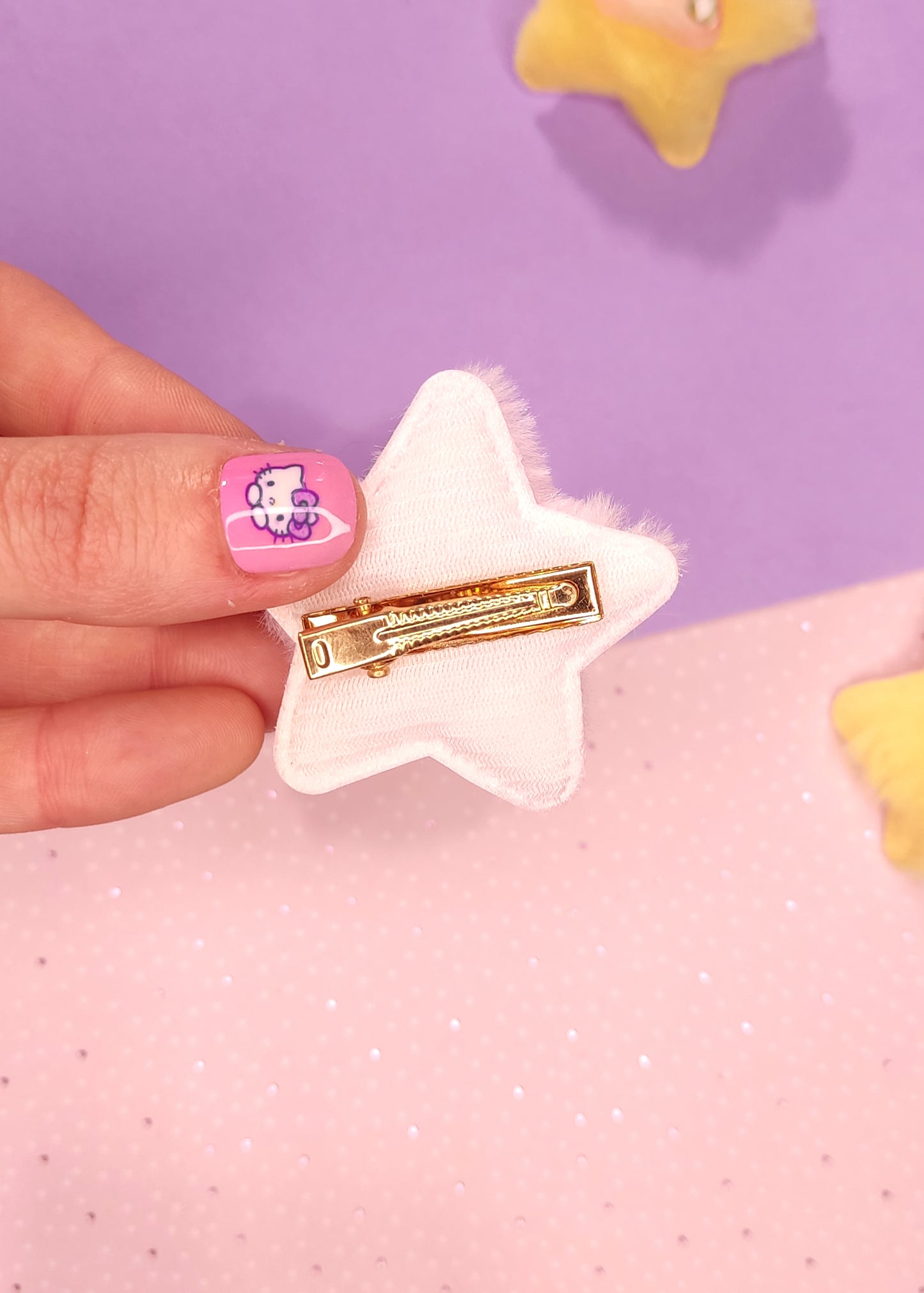 Barrette Flouffy Étoile Rose Kawaii | Accessoire Cheveux Mignon & Original