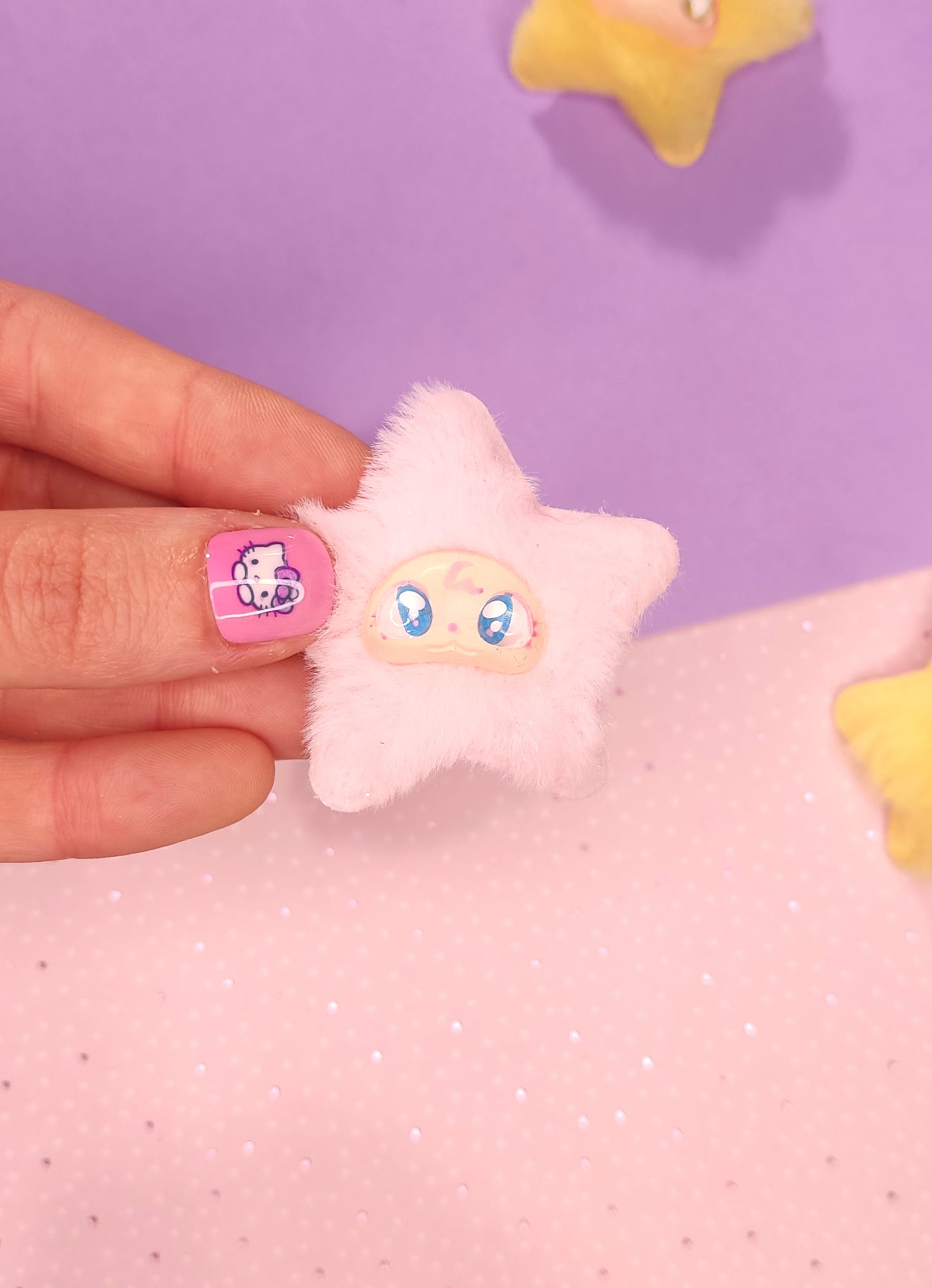 Barrette Flouffy Étoile Rose Kawaii | Accessoire Cheveux Mignon & Original