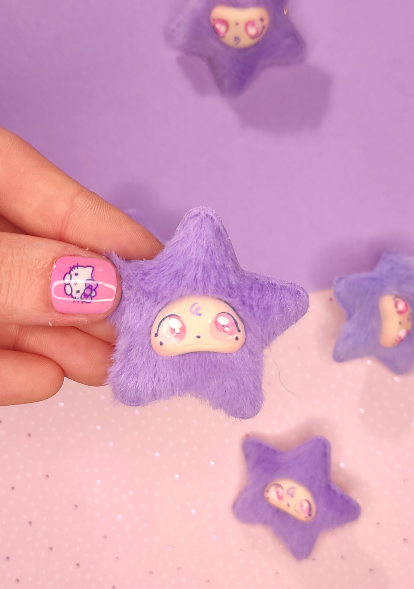 Barrette Flouffy Étoile Violette Kawaii | Accessoire Cheveux Mignon & Original