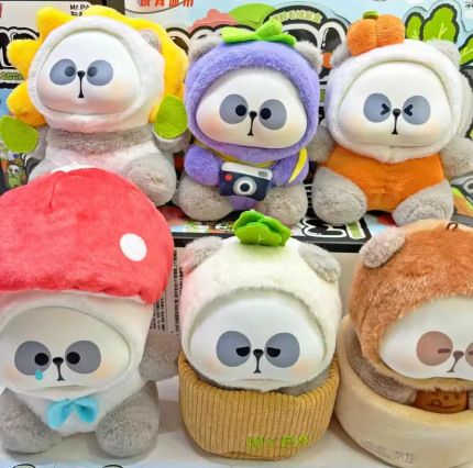 Blind Boxes Mr Pa - Porte-clés Panda Jardinier - Peluche Mystère Kawaii - Collection Thème Jardin