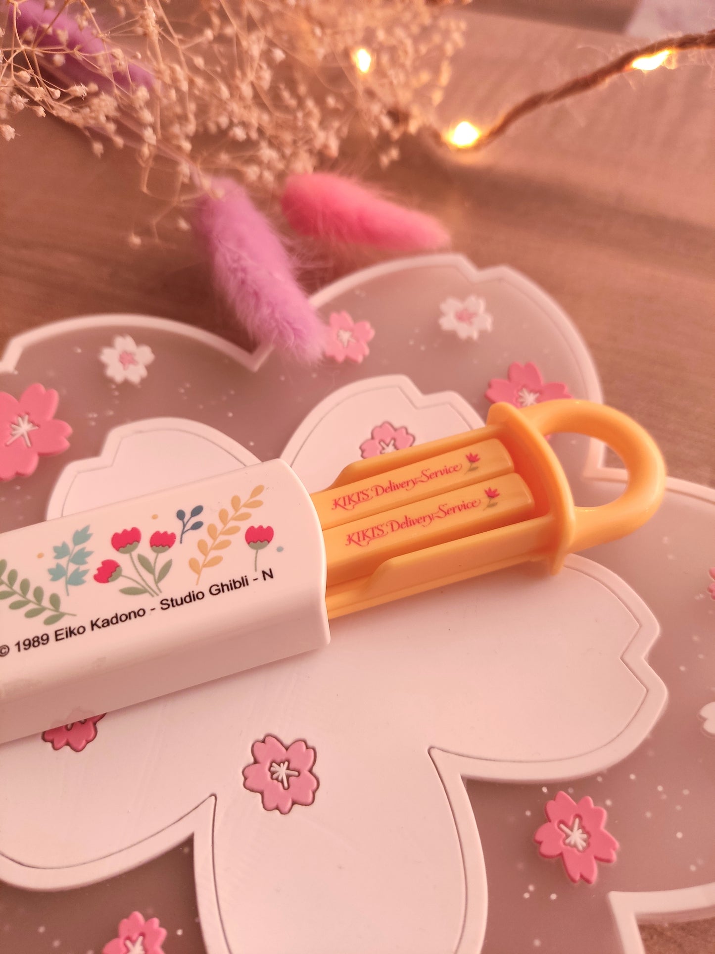 Boîte à Baguettes Jiji | Kiki la Petite Sorcière | Set Baguettes et Boîte Fleurs | Studio Ghibli