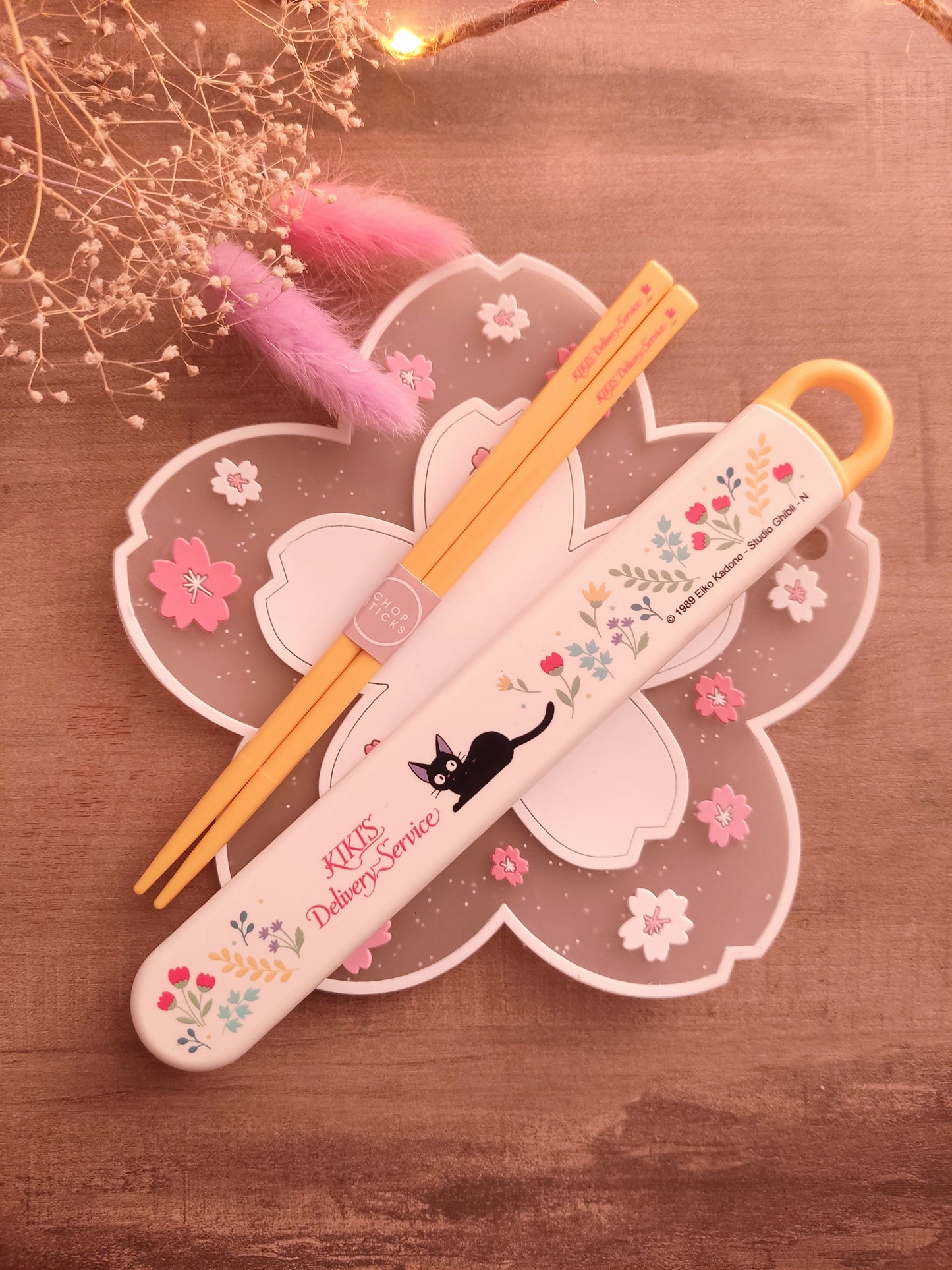 Boîte à Baguettes Jiji | Kiki la Petite Sorcière | Set Baguettes et Boîte Fleurs | Studio Ghibli