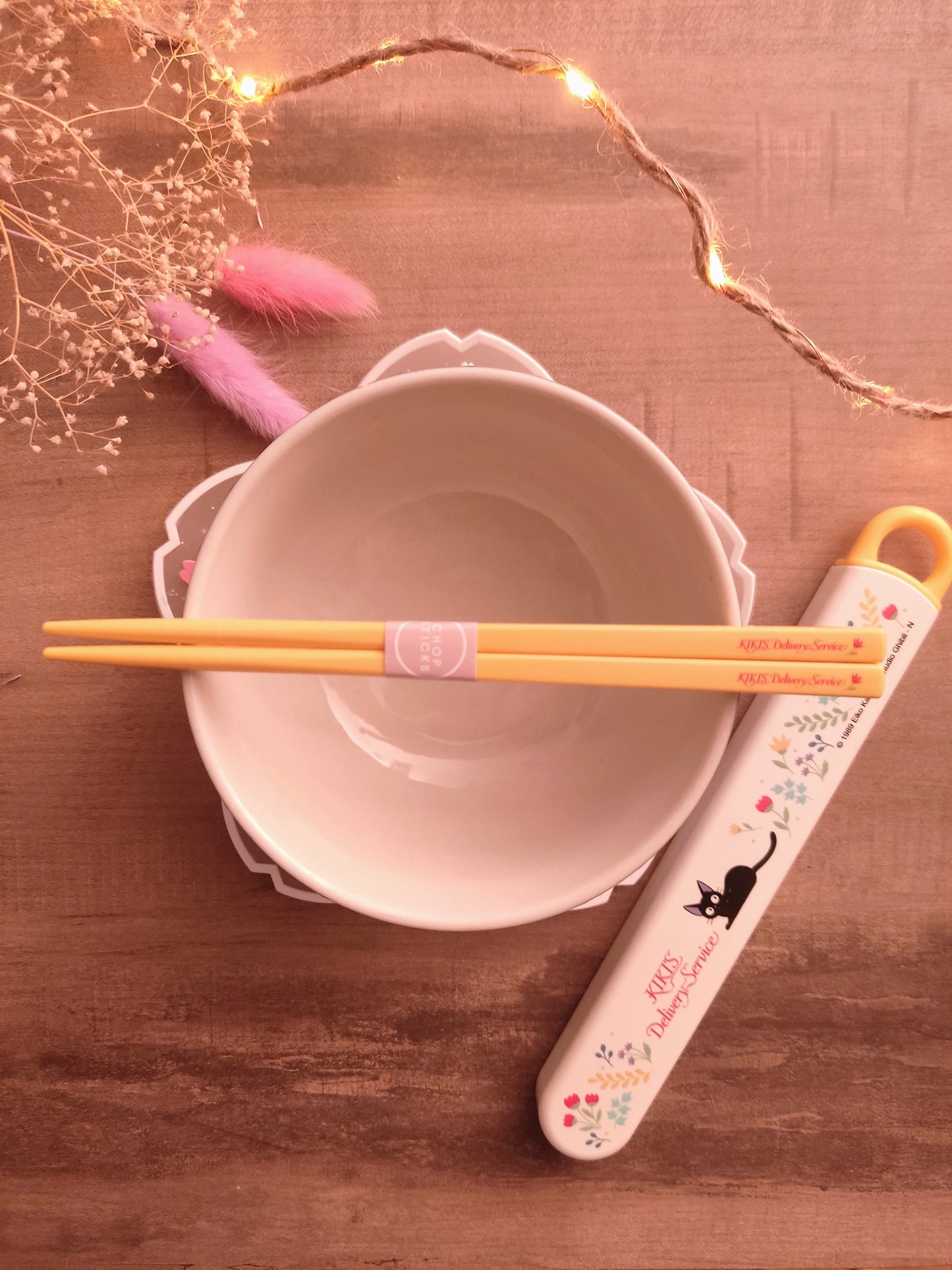 Boîte à Baguettes Jiji | Kiki la Petite Sorcière | Set Baguettes et Boîte Fleurs | Studio Ghibli