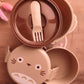 Boîte à Bento Totoro Ronde - Deux Niveaux - Fourchette Incluse - 250ml - Repas Ghibli Enfant & Adulte