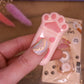 Correcteur Patte de Chat Kawaii | Rose Transparent/Opaque | Accessoire Bureau Original