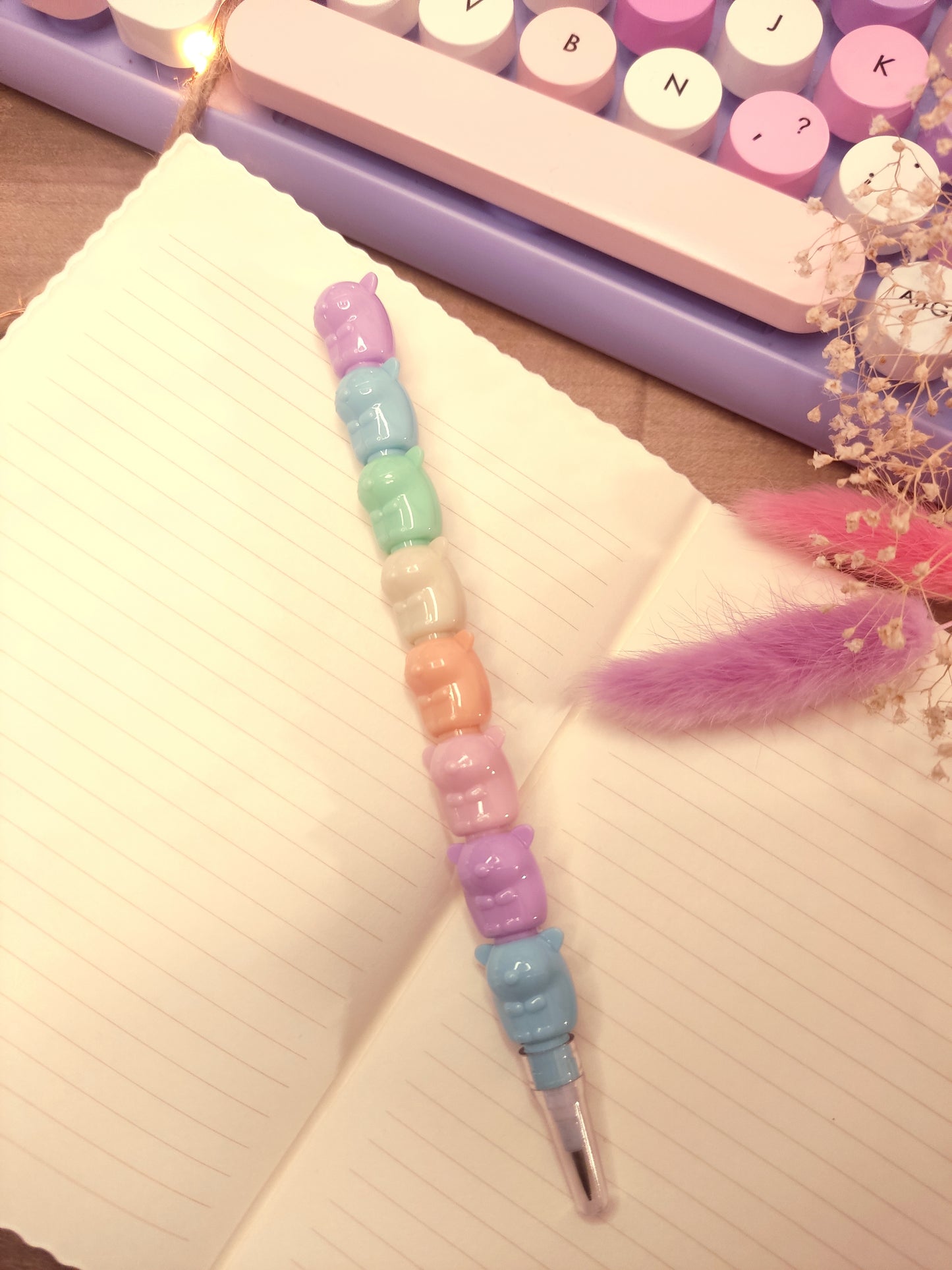 Crayon Hamsters Empilables | Multicolore | Crayons de Papier Originaux & Kawaii | Accessoire Bureau Enfant & Adulte