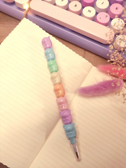 Crayon Hamsters Empilables | Multicolore | Crayons de Papier Originaux & Kawaii | Accessoire Bureau Enfant & Adulte