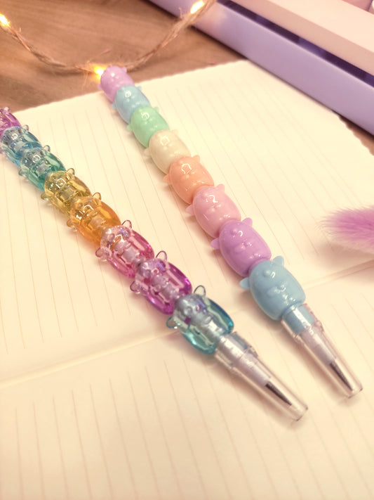 Crayon Hamsters Empilables | Multicolore | Crayons de Papier Originaux & Kawaii | Accessoire Bureau Enfant & Adulte