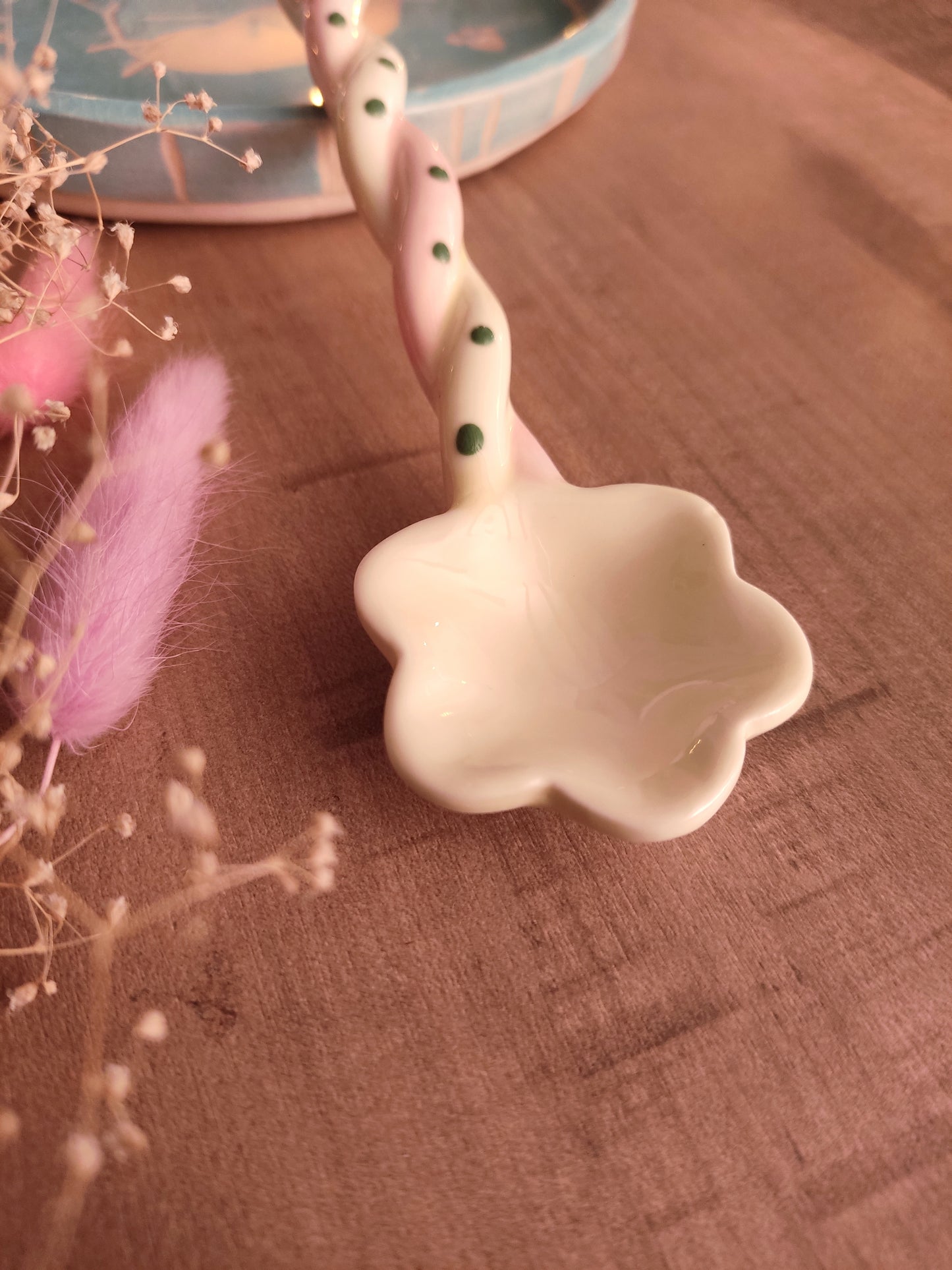 Cuillère en forme de Fleur en Céramique | Pastel | Design Floral Kawaii