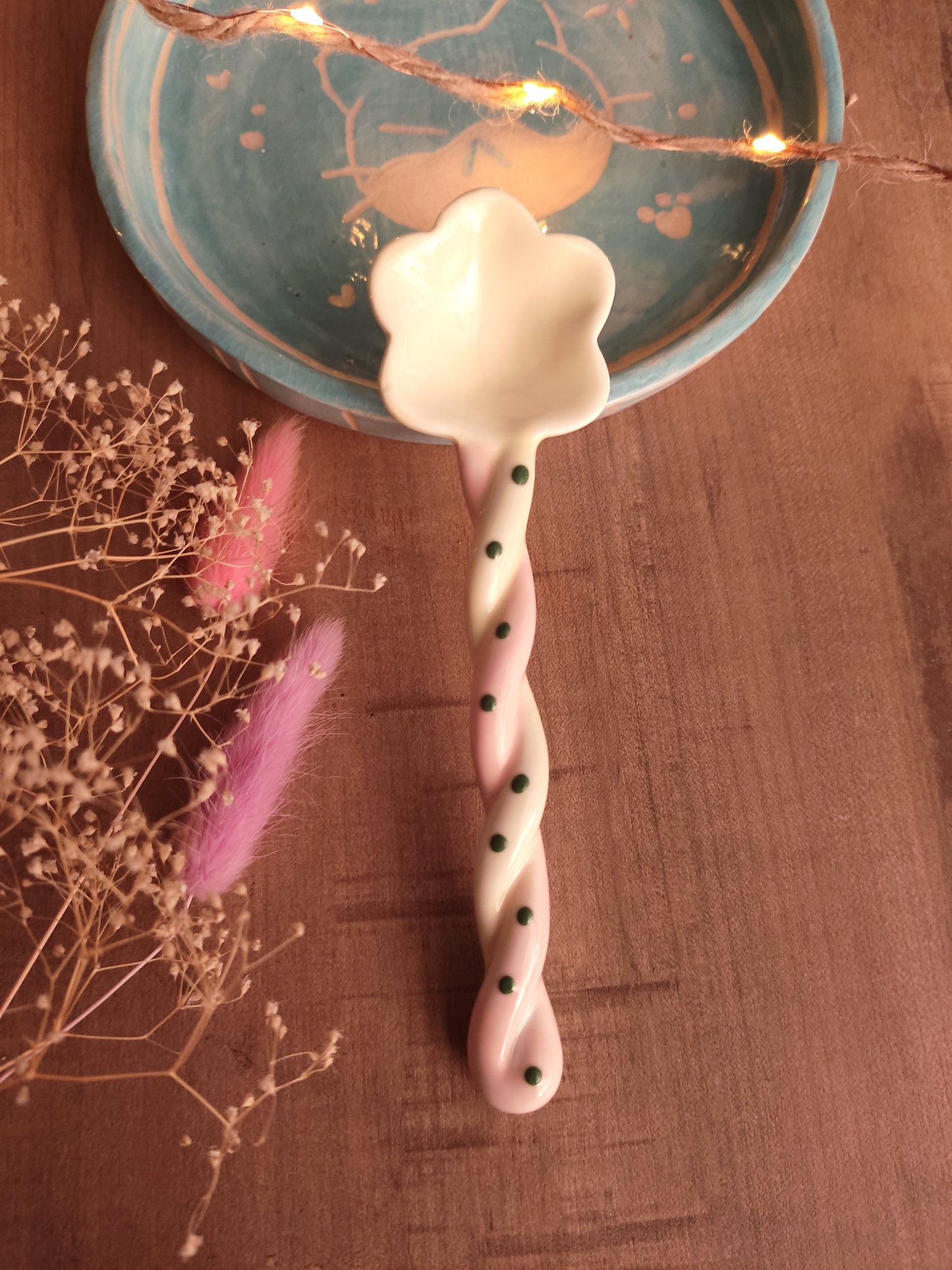 Cuillère en forme de Fleur en Céramique | Pastel | Design Floral Kawaii