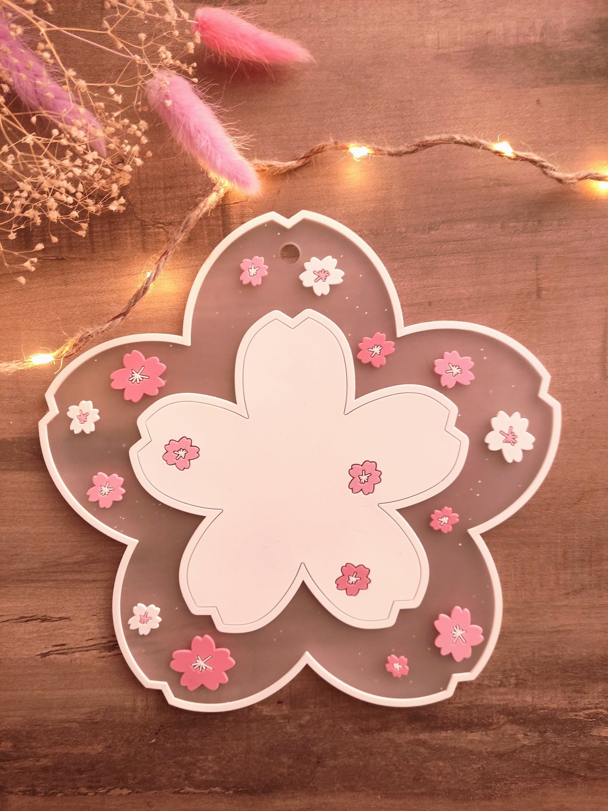 Dessous de verre Sakura -  motif fleurs de cerisier japonaises, style pastel, kawaii et anti-dérapant