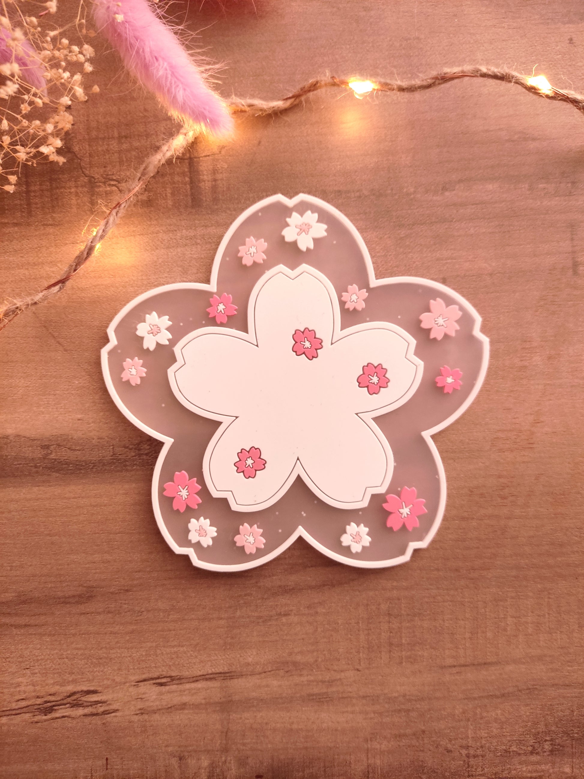 Dessous de verre Sakura -  motif fleurs de cerisier japonaises, style pastel, kawaii et anti-dérapant