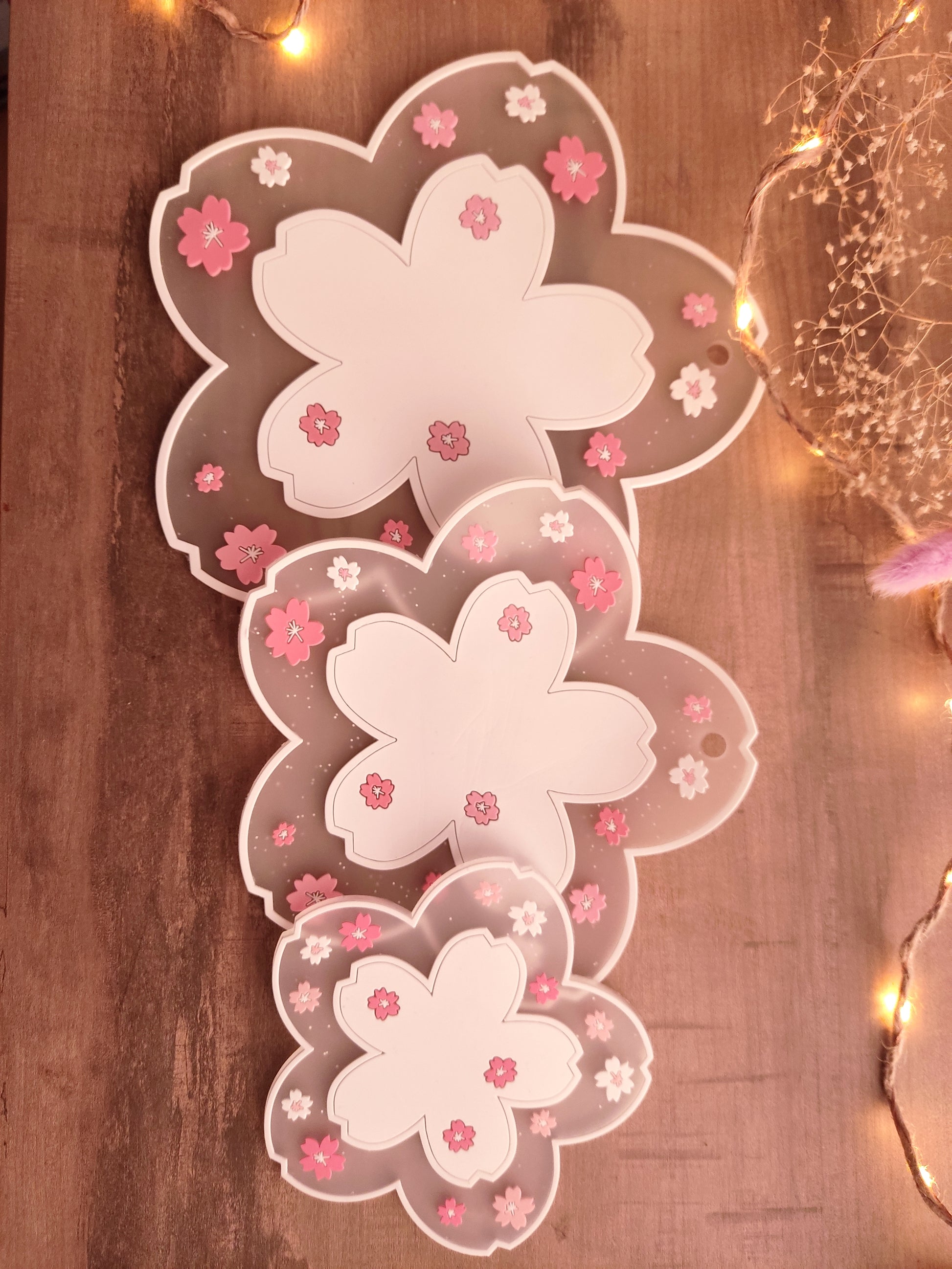Dessous de verre Sakura -  motif fleurs de cerisier japonaises, style pastel, kawaii et anti-dérapant