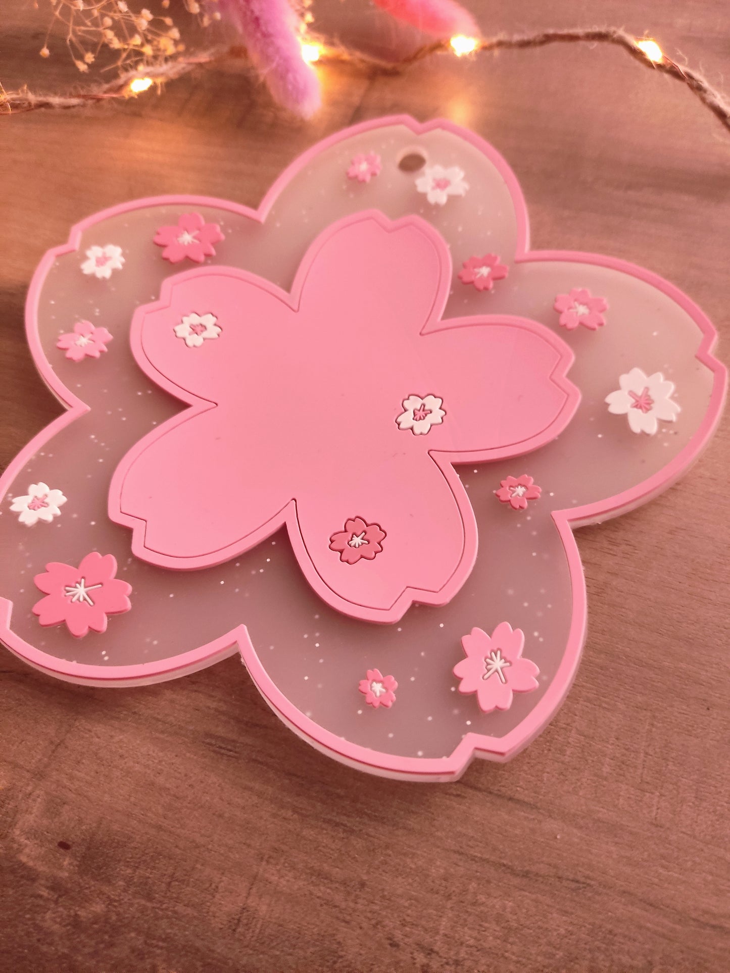 Dessous de verre Sakura -  motif fleurs de cerisier japonaises, style pastel, kawaii et anti-dérapant