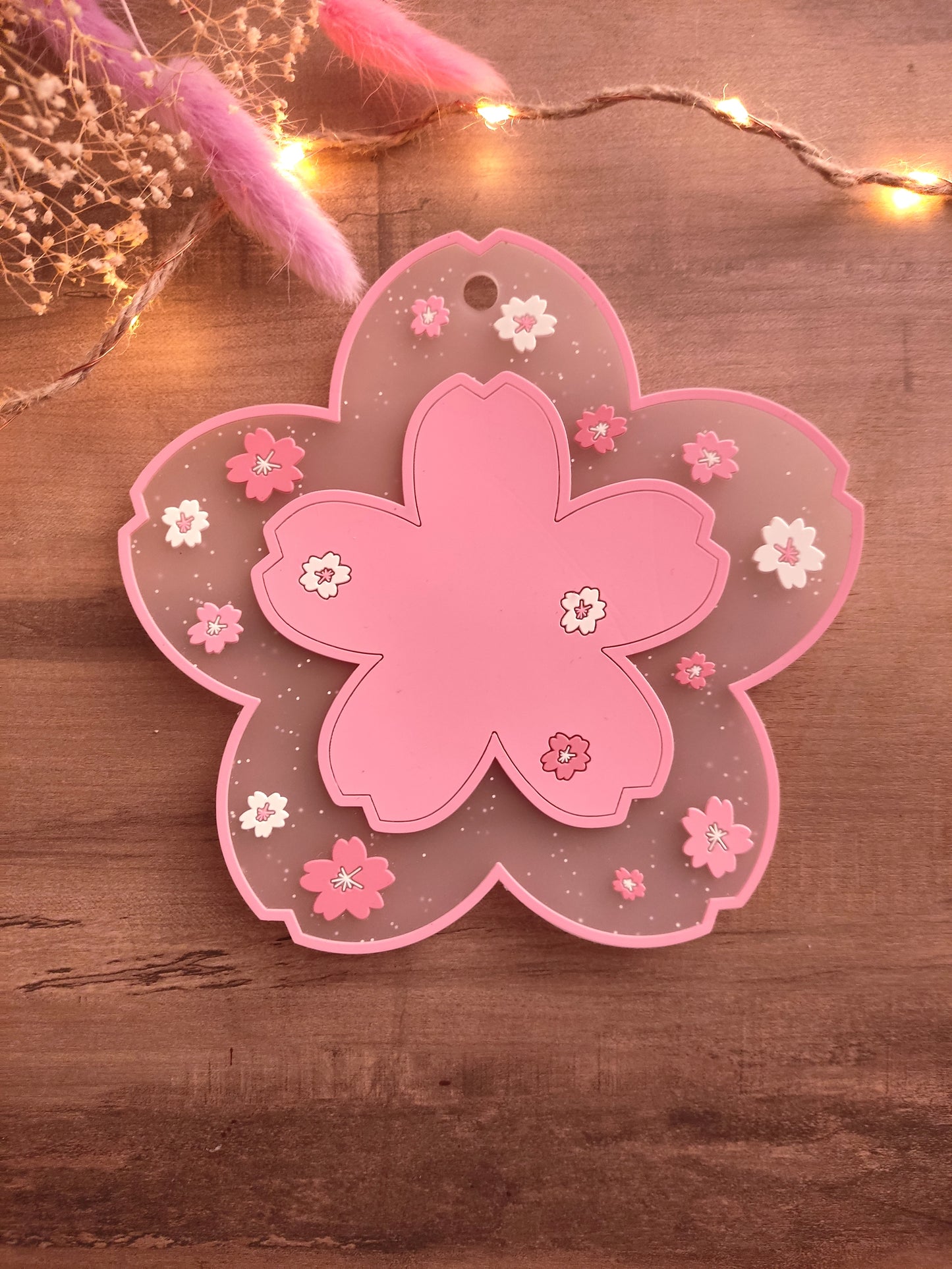 Dessous de verre Sakura -  motif fleurs de cerisier japonaises, style pastel, kawaii et anti-dérapant