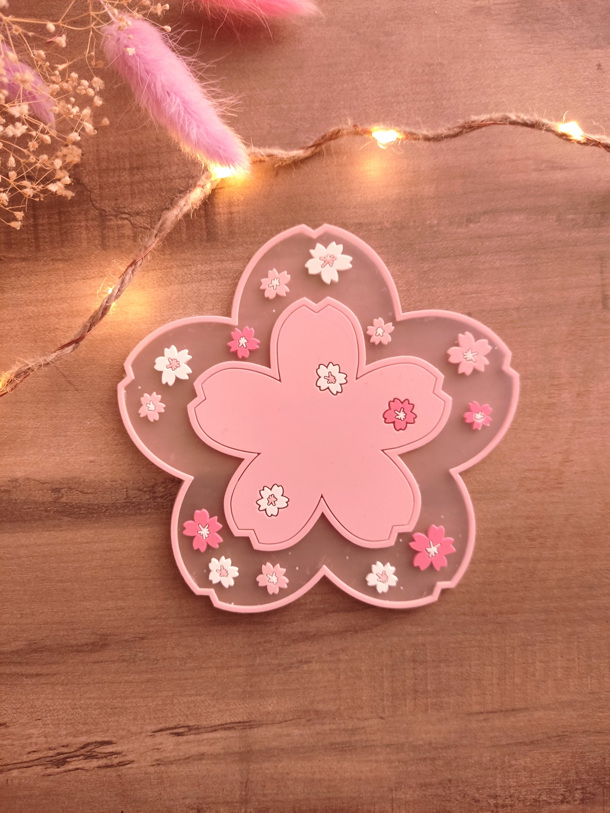 Dessous de verre Sakura -  motif fleurs de cerisier japonaises, style pastel, kawaii et anti-dérapant
