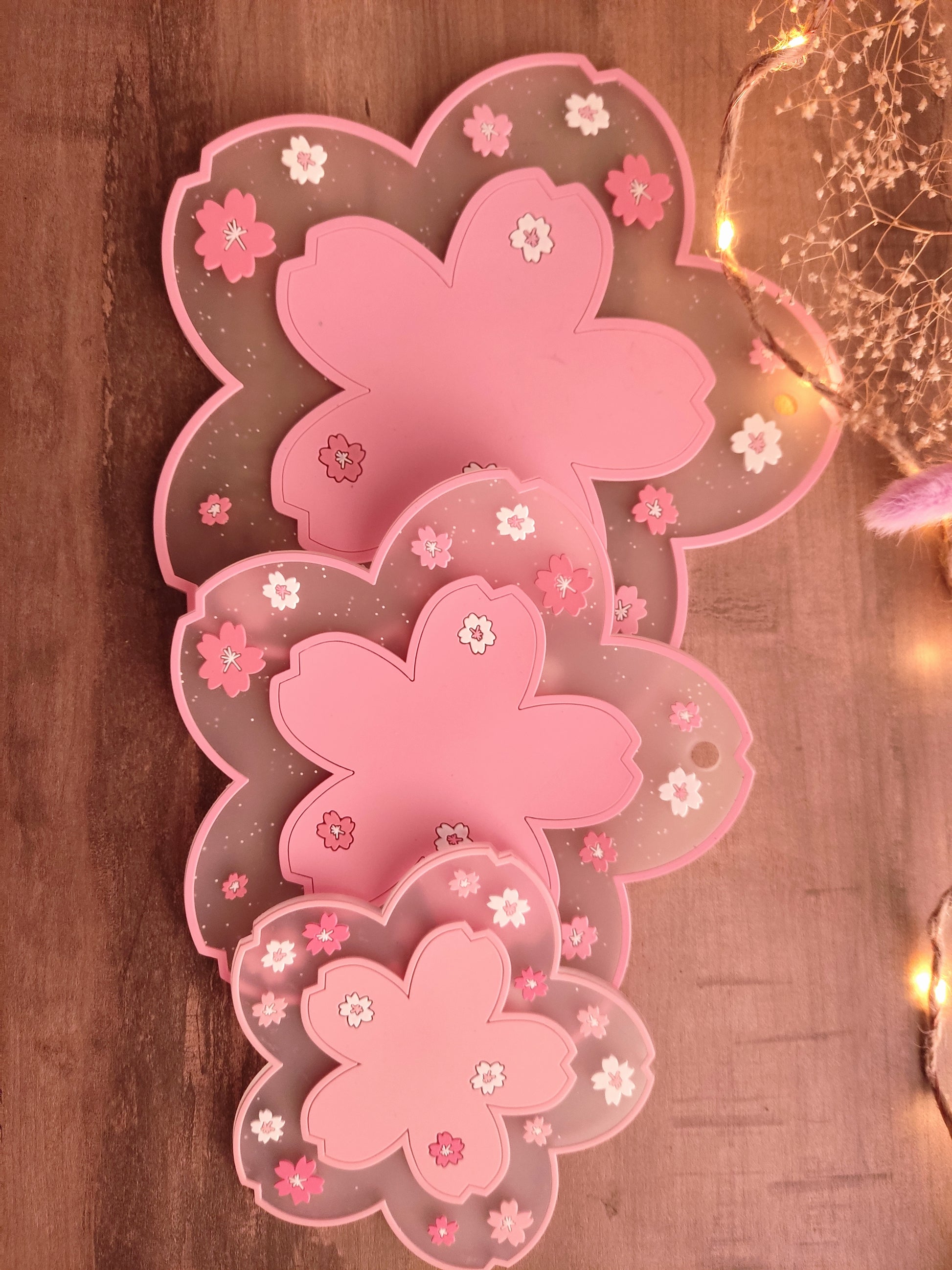 Dessous de verre Sakura -  motif fleurs de cerisier japonaises, style pastel, kawaii et anti-dérapant