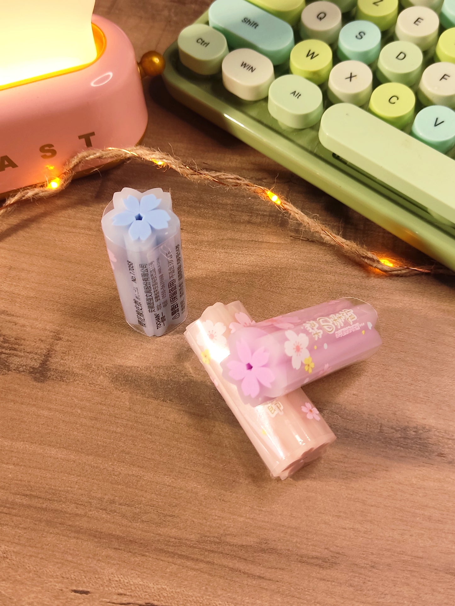 Gommes Fleur de Sakura | Gommes Kawaii Originales | Papeterie Japonaise & Mignonne pour Étudiant