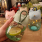 Gourde en Verre Chat Kawaii | Rose | 33cl | Bouchon Tête de Chat | Bouteille d'Eau Mignonne & Originale