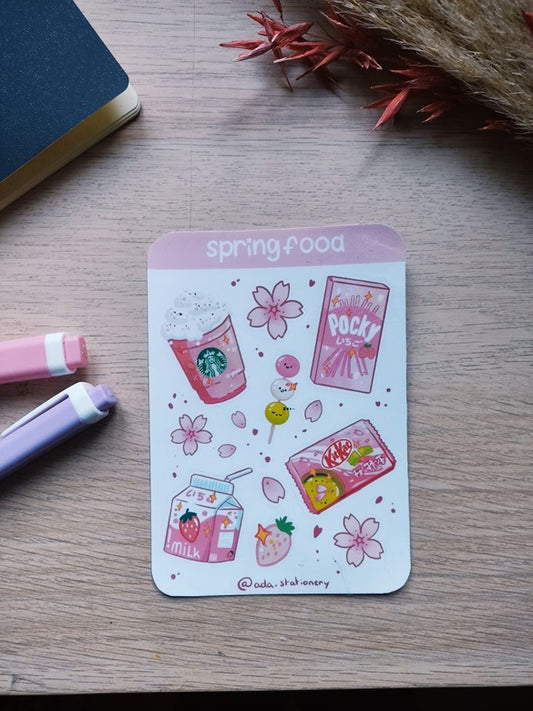 Planche de stickers Sakura food | Planche autocollants