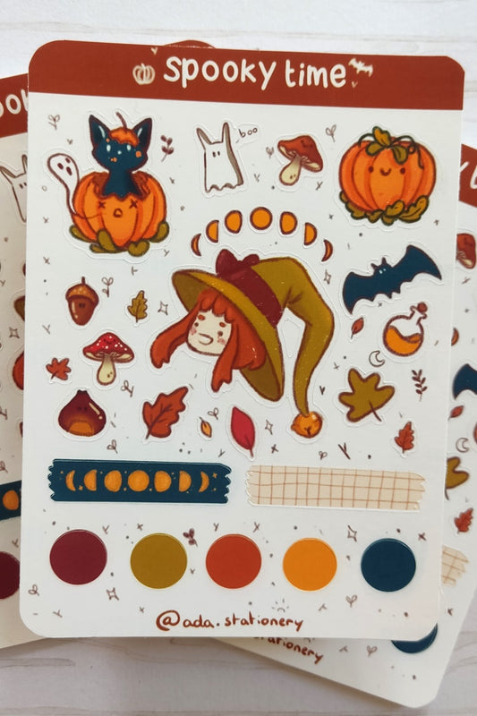 Planche de stickers Spookie Time | Planche autocollants