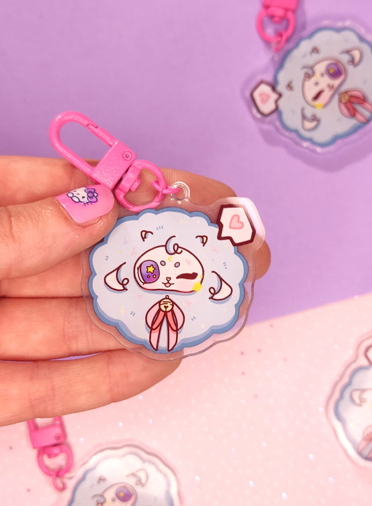 Porte-Clés Acrylique Flouffy Bleu | Trinket Kawaii Ultra Mignon | Accessoire Original Ada Stationery